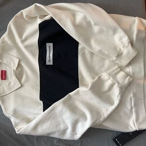 Supreme Cream and Black Crewneck